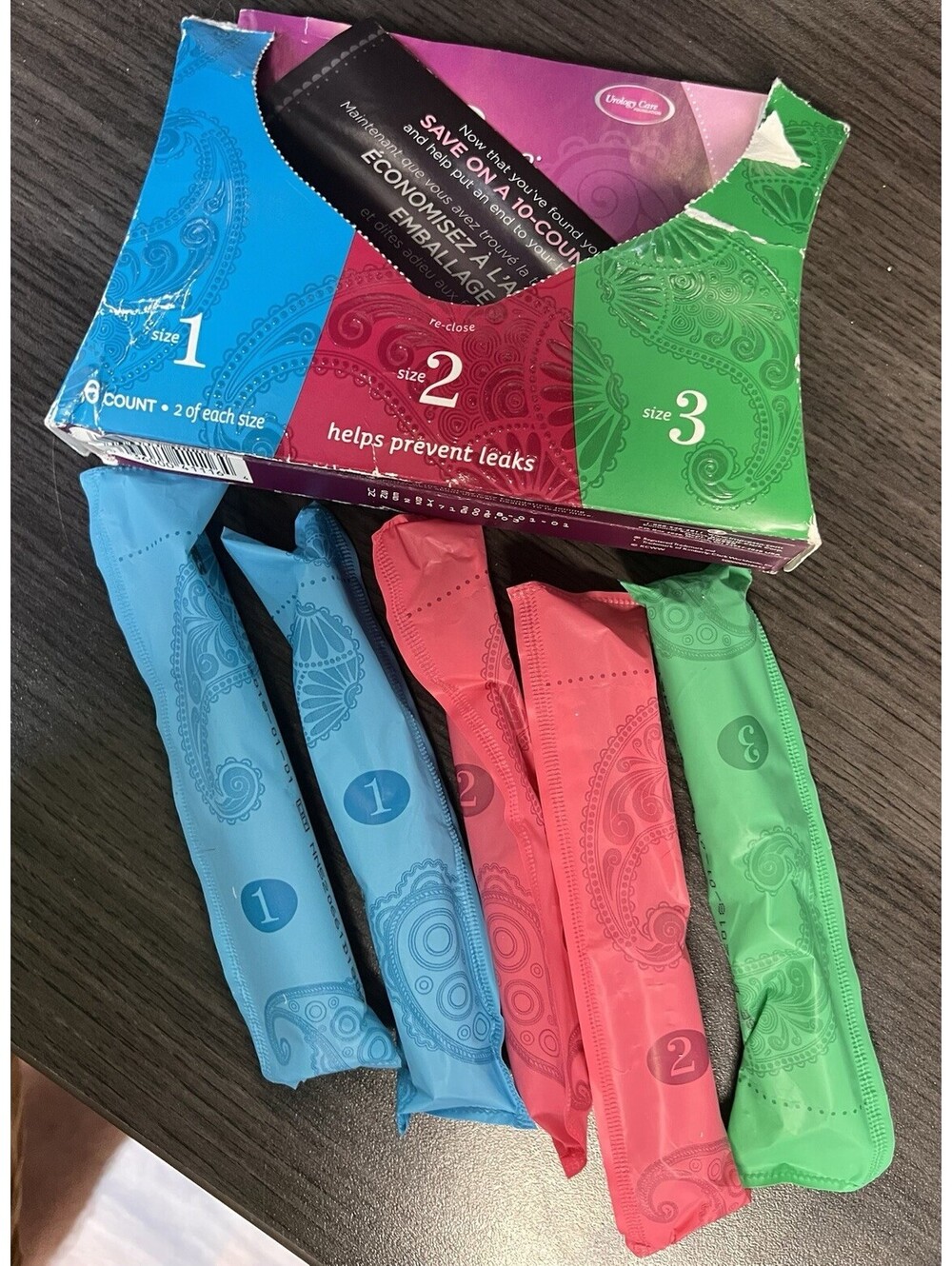 Poise Impressa Bladder Supports Sizing Kit (Sizes 1, 2, 3) Open Box 4 Count